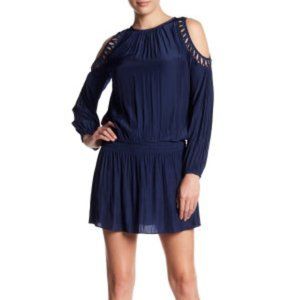 COPY - NWT Ramy Brook Alicia Navy Cold Shouder Dress